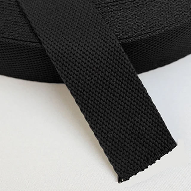 WEBBING 25MM BLACK COTTON