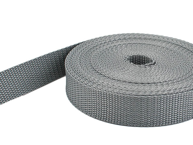 WEBBING 25MM GREY SILVER