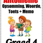 Graad 4 PDF  Antonieme (6 Blaaie) Opsomming Woorde + 1 Toets + memo