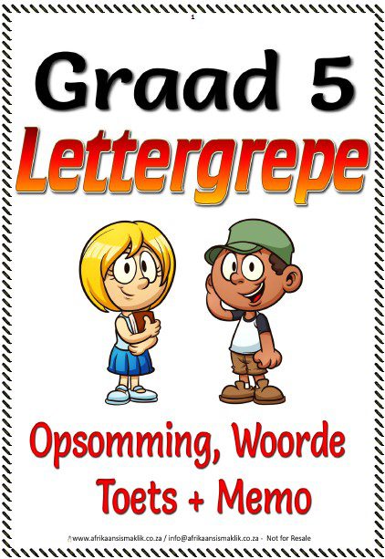 Graad 5 Lettergrepe - Opsomming Woorde Graad 5 Lettergrepe - Opsomming Woorde - Image 1