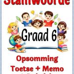 Graad 6 Stamwoorde - Opsomming + 2 Toetse + Memo + Rubriek