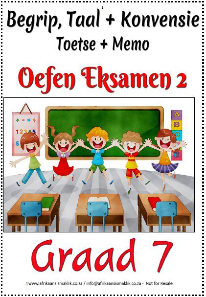 Graad 7 - Oefen Eksamen Term 3 Woordvlak Werk Begrip Taal Konvensie Graad 7 - Oefen Eksamen Term 3 Woordvlak Werk Begrip Taal Konvensie - Image 1