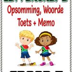 Graad 7 Lettergrepe  Opsomming, Woorde toets en memo (9 Blaaie)