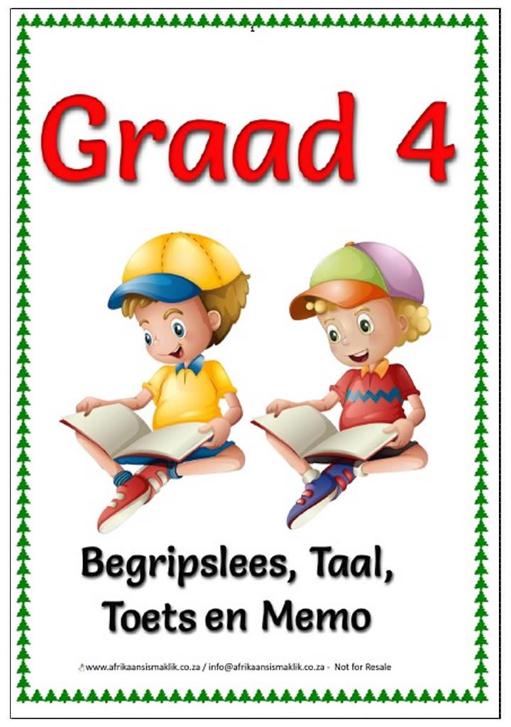 Graad 4 Begripslees - Paddavissies, Taal + Toets + memo Graad 4 Begripslees - Paddavissies, Taal + Toets + memo - Image 1