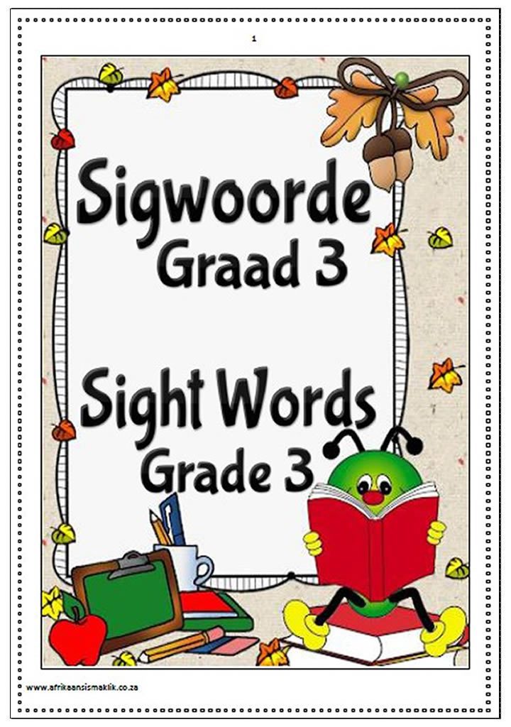 Graad 3 Sigwoorde / Sight Words Graad 3 Sigwoorde / Sight Words - Image 1